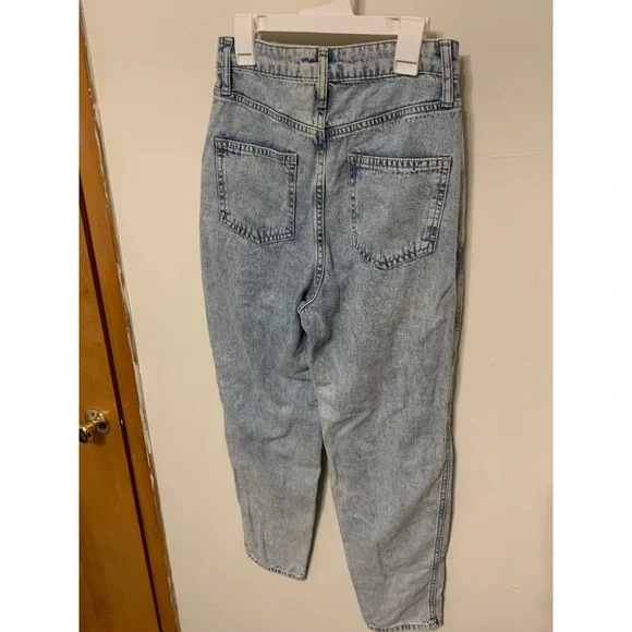 Free People Womens Jeans Acid Wash High Rise Button Fly Straight Leg W26 - Picture 7 of 7